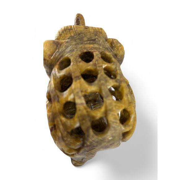 Hand-Carved Soapstone Elephant Figurine with Intricate Inner Baby Elephant - Picture 10 of 10